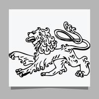 black lion logo on white paper with shadow perfect for business logos and business cards vector