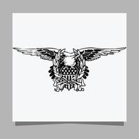 vector black eagle on white paper is perfect for logos, illustrations, banners, flyers, wallpapers