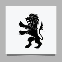 black lion logo on white paper with shadow perfect for business logos and business cards vector