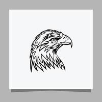 Vector illustration of a black eagle on white paper which is perfect for logos, business cards, emblems and icons.