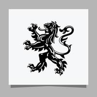 logo de león negro en papel blanco con sombra perfecto para logos de negocios y tarjetas de negocios