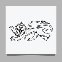 black lion logo on white paper with shadow perfect for business logos and business cards vector