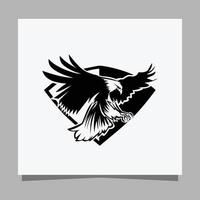 Vector illustration of a black eagle on white paper which is perfect for logos, business cards, emblems and icons.