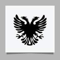 Vector illustration of a black eagle on white paper which is perfect for logos, business cards, emblems and icons.