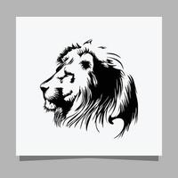 black lion logo on white paper with shadow perfect for business logos and business cards vector