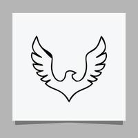 Vector illustration of a black eagle on white paper which is perfect for logos, business cards, emblems and icons.