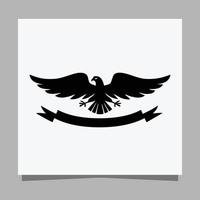 el águila negra vectorial sobre papel blanco es perfecta para logotipos, ilustraciones, pancartas, volantes, fondos de pantalla vector