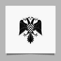 Vector illustration of a black eagle on white paper which is perfect for logos, business cards, emblems and icons.