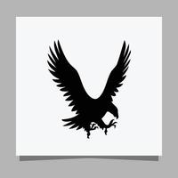 ilustración vectorial de un águila negra sobre papel blanco que es perfecta para logotipos, tarjetas de visita, emblemas e iconos. vector