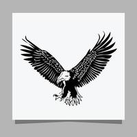 vector black eagle on white paper is perfect for logos, illustrations, banners, flyers, wallpapers