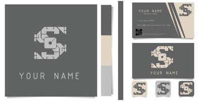 logotipo con un diseño geométrico minimalista de tarjeta de visita en gris y blanco para crear una impresión limpia vector