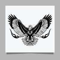 vector black eagle on white paper is perfect for logos, illustrations, banners, flyers, wallpapers