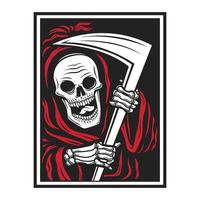 red grim reaper vector illustration