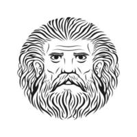 ilustración de vector de cara de cabeza de zeus