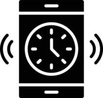 Phone Alarm Glyph Icon vector