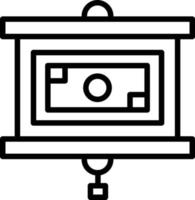 icono de línea de pantalla de proyector vector