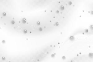 Realistic white cold beer foam with bubbles, flowing down a glass goblet. vector