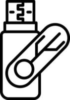 Usb Stick Line Icon vector