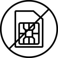 No Sim Card Line Icon vector