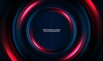 3D blue red techno abstract background overlap layer on dark space with motion blur tech style decoration. Graphic design element circle spin concept for banner, flyer, card, brochure, or landing page vector