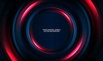 3D blue red techno abstract background overlap layer on dark space with motion blur tech style decoration. Graphic design element circle spin concept for banner, flyer, card, brochure, or landing page vector