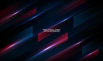 3D blue red techno abstract background overlap layer on dark space with motion blur tech style decoration. Graphic design element speed concept for banner, flyer, card, brochure cover, or landing page vector