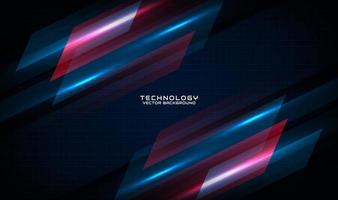 3D blue red techno abstract background overlap layer on dark space with motion blur tech style decoration. Graphic design element speed concept for banner, flyer, card, brochure cover, or landing page vector