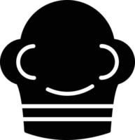 icono de glifo de gorro de chef vector