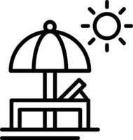 Sunbed Line Icon vector