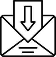 Mail Inbox Line Icon vector