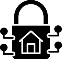 Smart Lock Glyph Icon vector