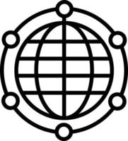 icono de red global de servicio vector
