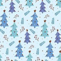 Christmas background with Christmas trees and branches. vector