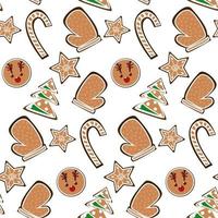 Christmas pattern with cookies. Seamless texture. Vector. vector