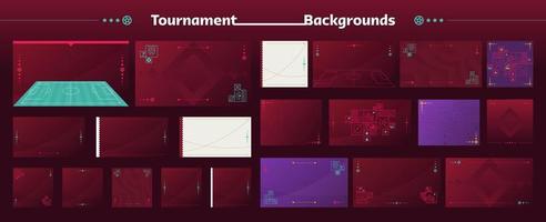 World football 2022 social media backgrounds set. Vector illustration Football 2022 square and horizontal pattern background or banner, card, website. burgundy color