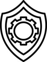 icono de línea de protección de datos vector