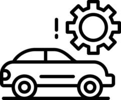 icono de línea de ajuste de coche vector