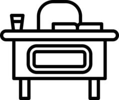 Teacher Desk Line Icon vector