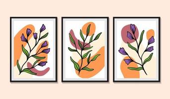 Hand drawn flat style design boho wall art vector