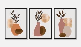 Hand drawn flat design boho wall art collection vector