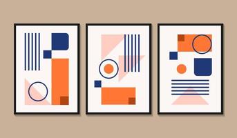 Flat design abstract art cover collection vector