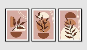 Hand drawn flat design boho wall art elegant vector