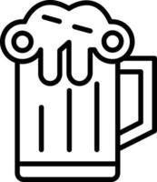 icono de línea de cerveza vector