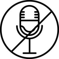 Microphone Mute Line Icon vector