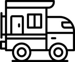 Camper Van Line Icon vector