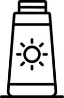 icono de línea de protección solar vector