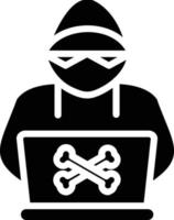 Hacker Glyph Icon vector