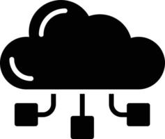 icono de glifo de computación en la nube vector