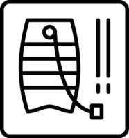 icono de línea de bodyboard vector