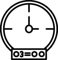 icono de línea de reloj de alarma vector